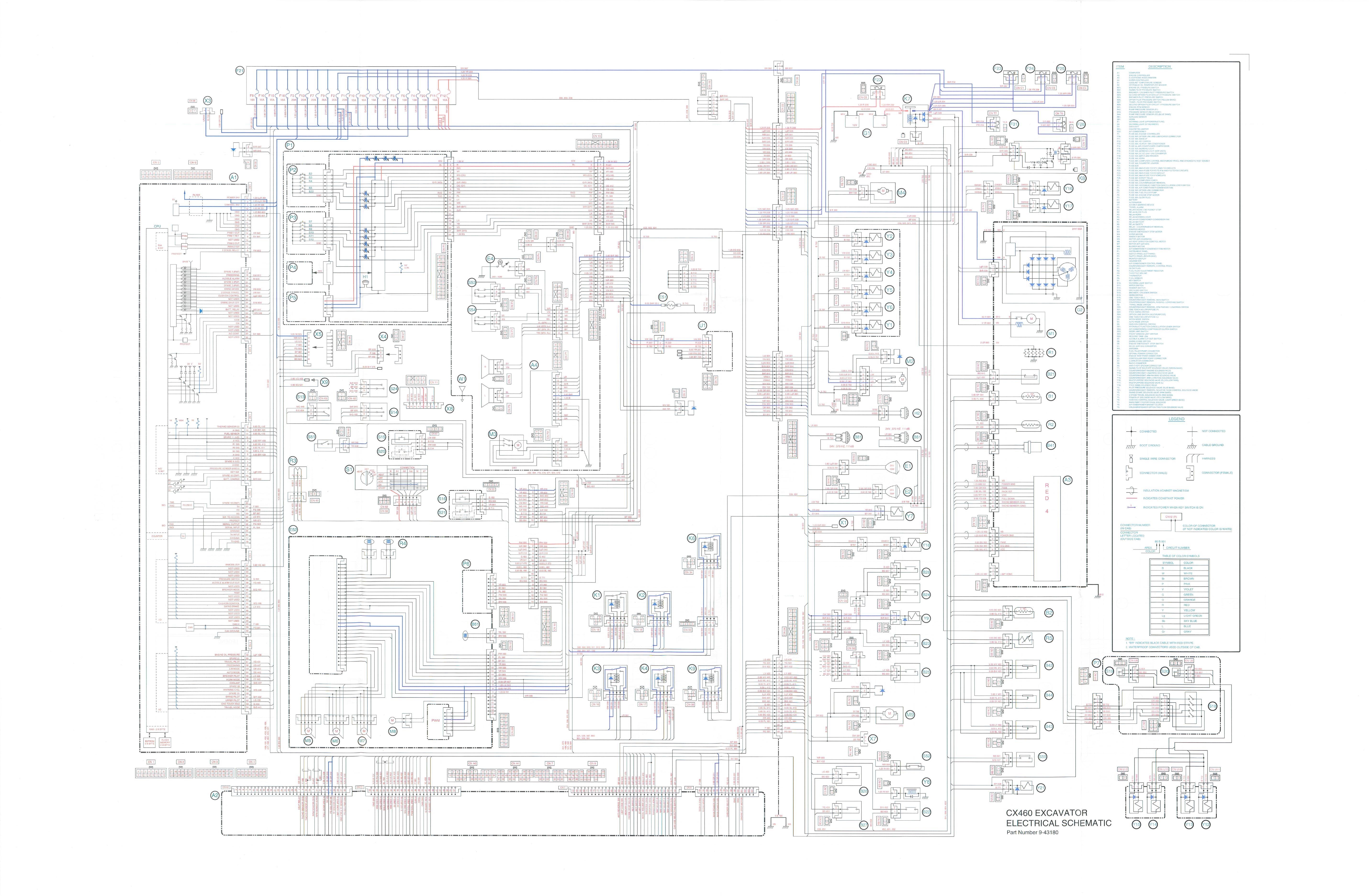 CX460C EXCAVATOR ELECTRICAL SCHEMATIC